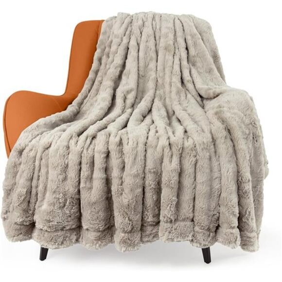 Faux Fur Luxury Throw Blanket,Double Side Soft Fluffy Shaggy Fuzzy Blanket - Picture 1 of 7